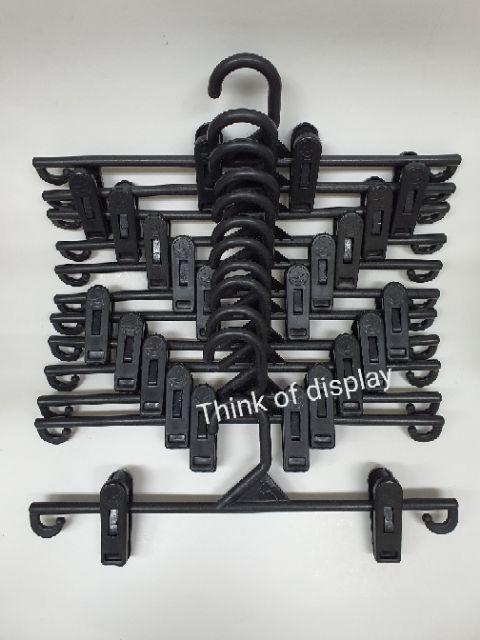 ไม้หนีบกางเกงกระโปรง ไม้แขวนกางเกง ไม้แขวนมีหนีบ No.59 No.599 แพ็คละ 12 อัน - thumbnail 2