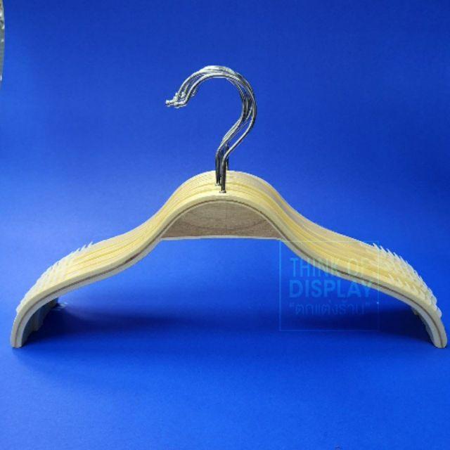 ไม้แขวนเสื้อเด็ก รุ่นซาร่าไม้แท้ สำหรับเสื้อเด็ก  แพ็คละ 12 อัน