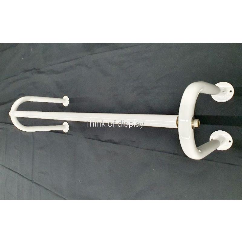 ราวแขวนเสื้อติดผนัง ราวแขวนแบบเจาะยึดผนัง ขาตัวยู สีขาว/ดำ ยาว 80cm/100cm - thumbnail 7