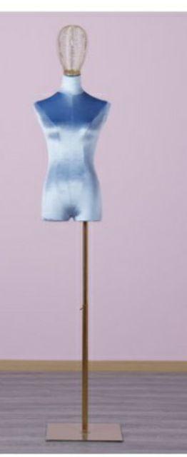 หุ่นโชว์เสื้อผ้า  หุ่นมีหัวลวดเหล็กสีทอง พร้อมขาตั้งสีทอง - thumbnail 2