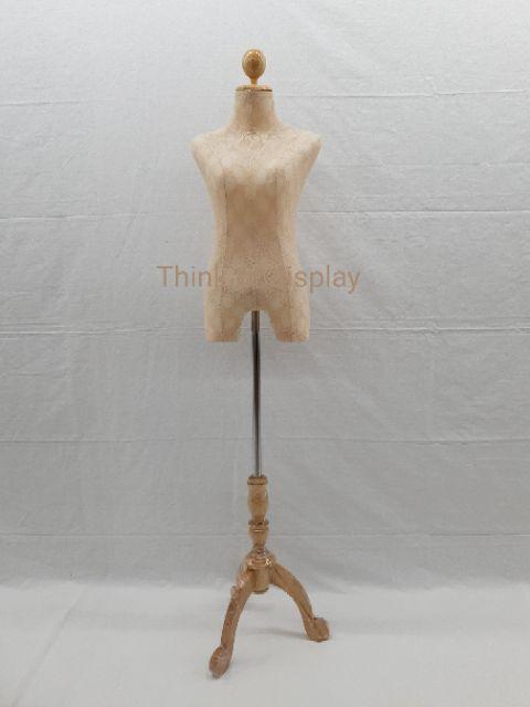 หุ่นโชว์ หุ่นผ้าขาไม้ หุ้มผ้าลูกไม้ หุ่นขาไม้หญิง - thumbnail 3