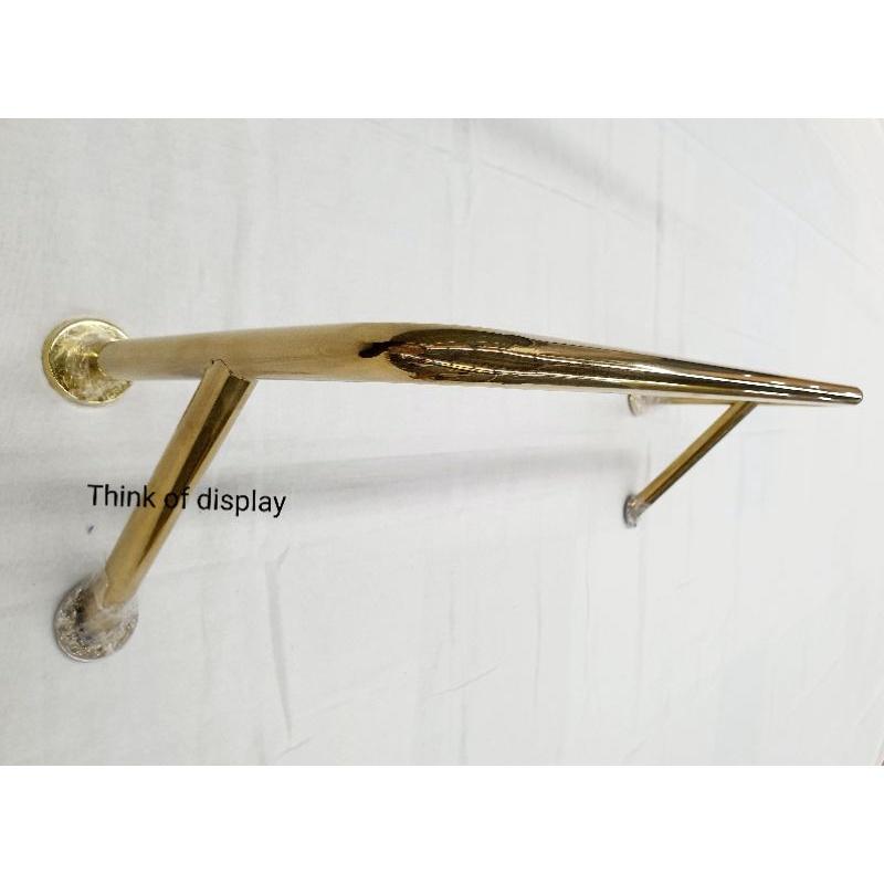 ราวยึดผนัง ราวแขวนเสื้อติดผนังแสตนเลสสีทอง ยาว 60cm./80cm./100cm. - thumbnail 5