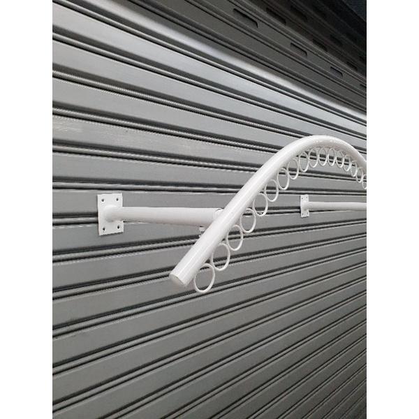 ราวแขวนเสื้อลายลูกคลื่น 28 ห่วง เหล็กหนา เจาะยึดผนัง - thumbnail 4