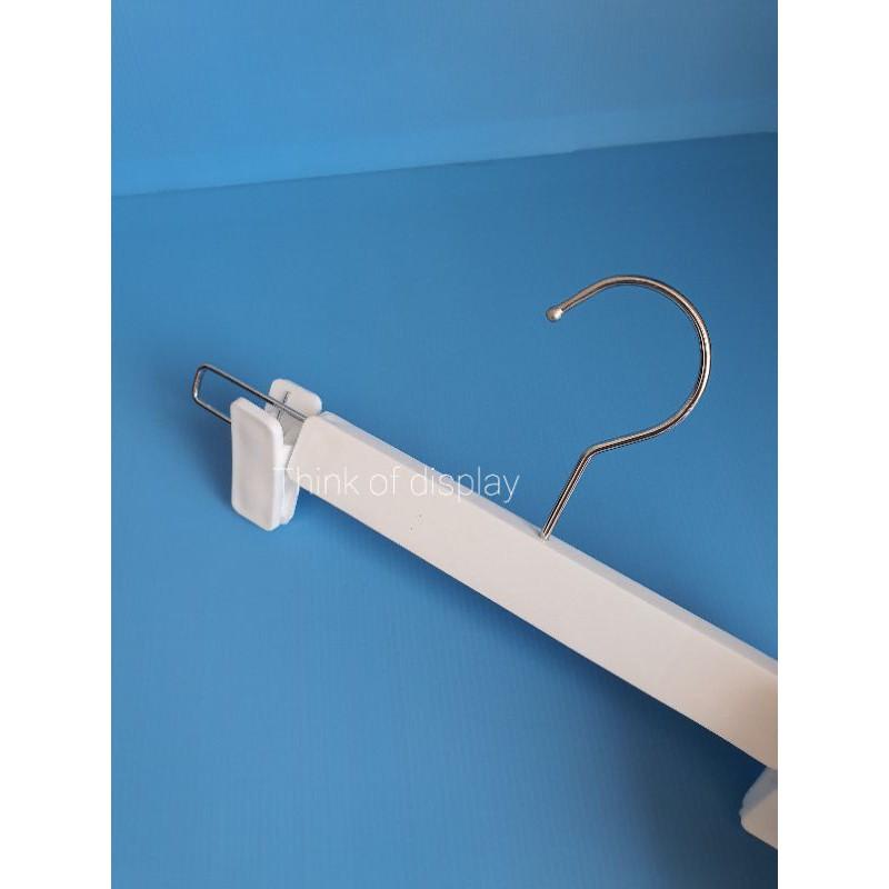 ไม้หนีบกางเกง ไม้หนีบกระโปรง ไม้แขวนกางเกงพลาสติกสีขาว สำหรับผู้ใหญ่ แพ็คละ 12 อัน - thumbnail 2