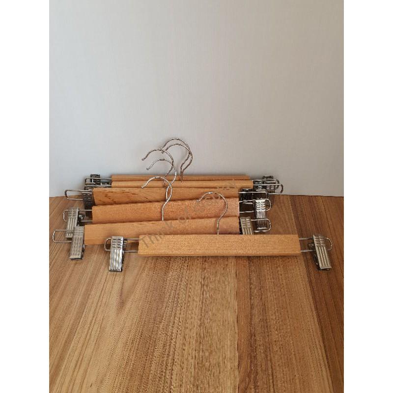 ไม้หนีบกางเกงกระโปรง ไม้แขวนกางเกงไม้แท้ DU01 - thumbnail 6