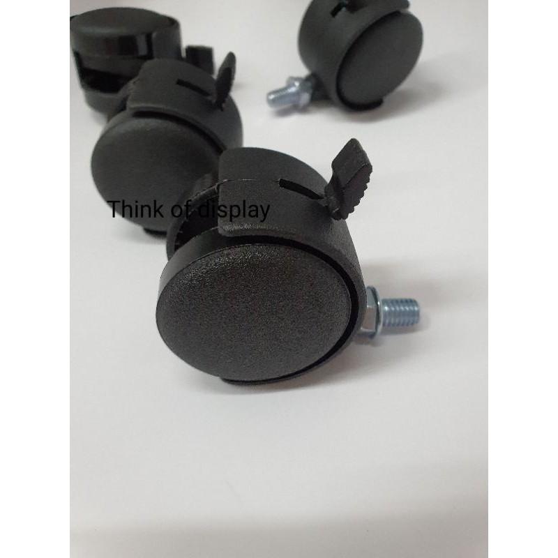 ล้อใส่ราวเสื้อ ล้อใส่ราวเหล็ก ล้อใส่ราวโชว์เสื้อผ้า มีเบรก/ไม่มีเบรก 1ชุดมี 4 ล้อ - thumbnail 8