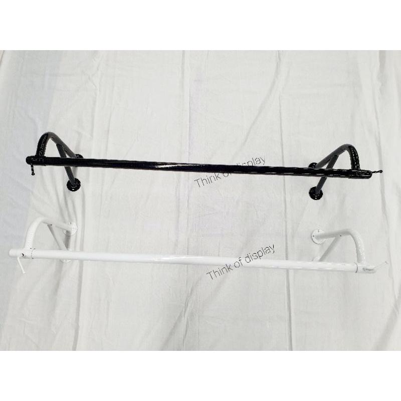 ราวยึดผนังแขวนเสื้อ ราวแขวนเสื้อผ้า รุ่นขา Y  เหล็กหนา สีขาว ดำ ทอง - thumbnail 2