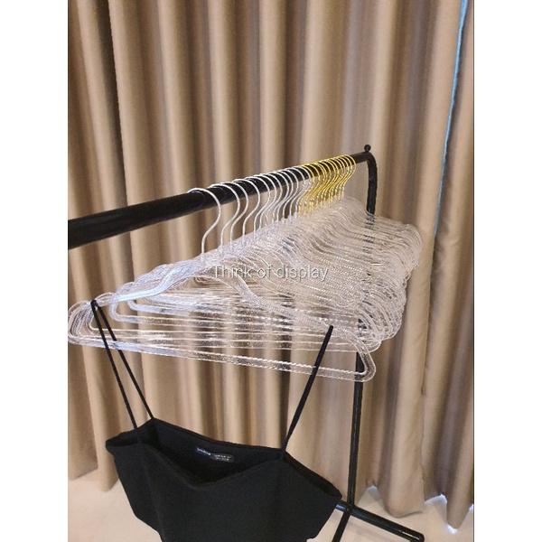 ไม้แขวนเสื้อพลาสติกใส มีกลิตเตอร์ ประกายเพชร PS02 แพ็คละ 12 อัน - thumbnail 4