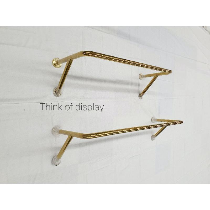 ราวยึดผนัง ราวแขวนเสื้อติดผนังแสตนเลสสีทอง ยาว 60cm./80cm./100cm. - thumbnail 3