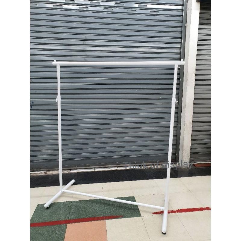 ราวแขวนผ้า ราวโชว์เสื้อผ้า ราวหัวลูกปืน สีขาว/ดำ ยาว 80cm. - thumbnail 5