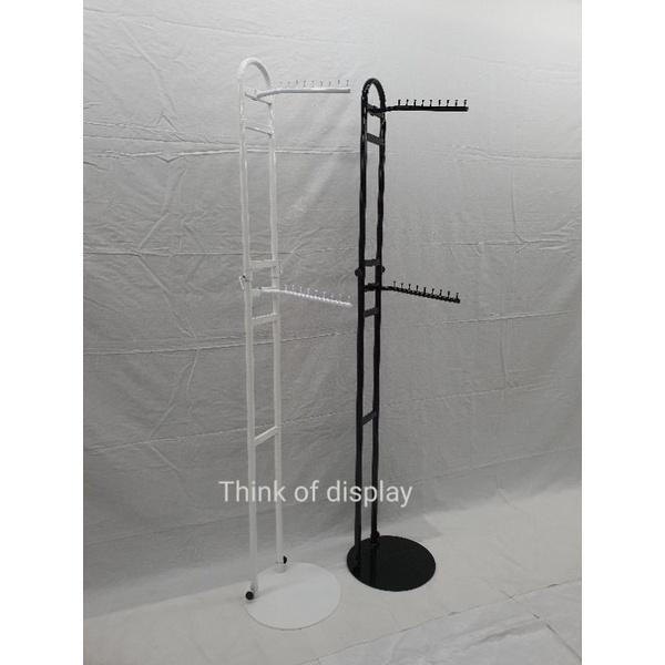 ราวบันไดลิง ราวแขวนโชว์เสื้อผ้า สีขาว/สีดำ - thumbnail 3