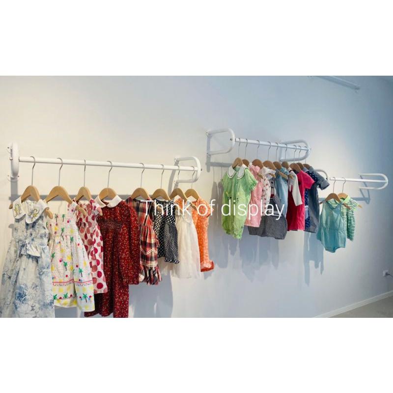 ราวแขวนเสื้อติดผนัง ราวแขวนแบบเจาะยึดผนัง ขาตัวยู สีขาว/ดำ ยาว 80cm/100cm - thumbnail 3