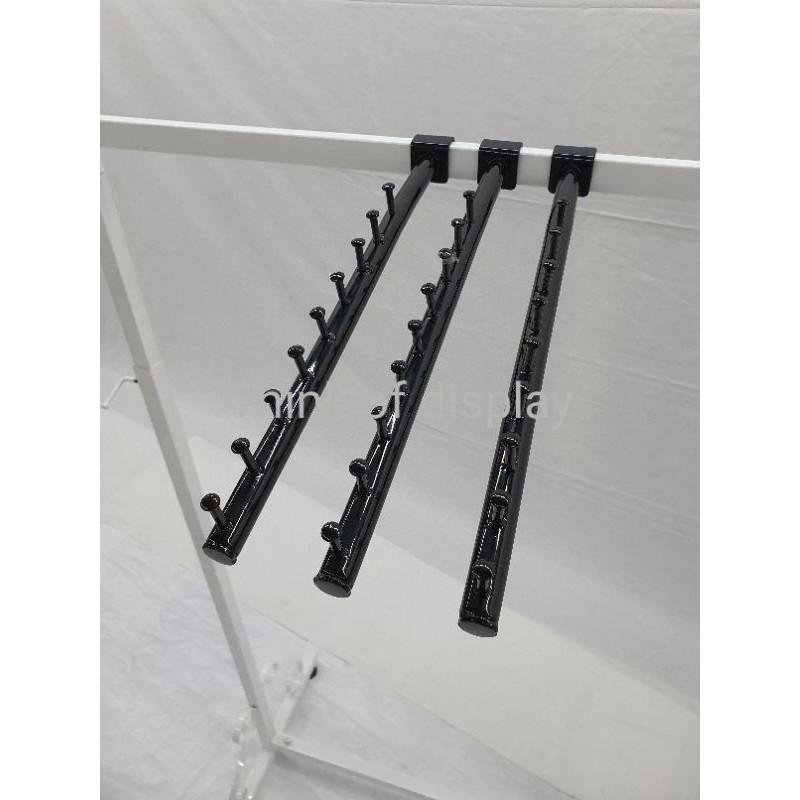 แขนเกี่ยวโชว์เสื้อ แขนเกี่ยวเหล็กกล่อง0.5"×1"แขนเกี่ยวแป๊บเหลี่ยมเล็ก 6ปุ่ม/9ปุ่ม ,ขาว/ดำ 1 อัน - thumbnail 2