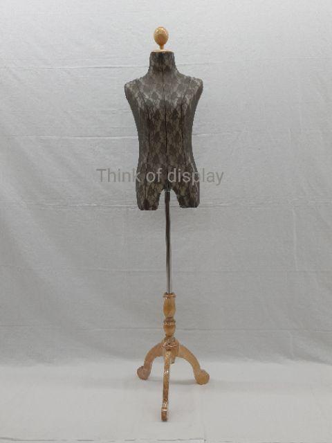 หุ่นโชว์ หุ่นผ้าขาไม้ หุ้มผ้าลูกไม้ หุ่นขาไม้หญิง - thumbnail 2