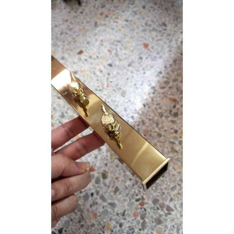 ราวสีทอง #613 ราวสีทองมีฐานไม้สีขาว - thumbnail 5