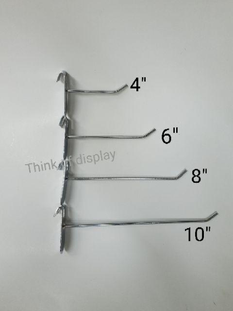ตะขอเกี่ยวตะแกรง ฮุกเกี่ยวตะแกรง ตะขอแขวนของอย่างหนาชุบโครเมี่ยม ขนาด 4"/6"/8"/10"/12" แพ็ค 12 อัน - thumbnail 4