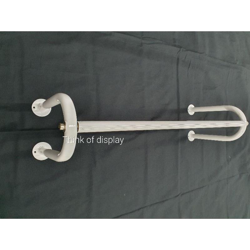 ราวแขวนเสื้อติดผนัง ราวแขวนแบบเจาะยึดผนัง ขาตัวยู สีขาว/ดำ ยาว 80cm/100cm - thumbnail 6