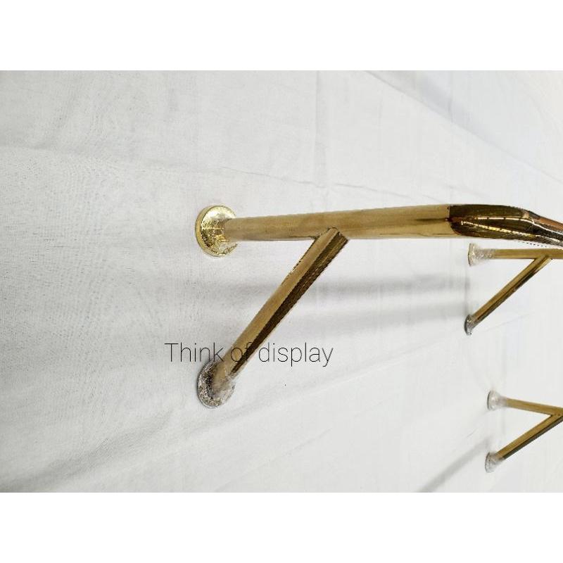 ราวยึดผนัง ราวแขวนเสื้อติดผนังแสตนเลสสีทอง ยาว 60cm./80cm./100cm. - thumbnail 7