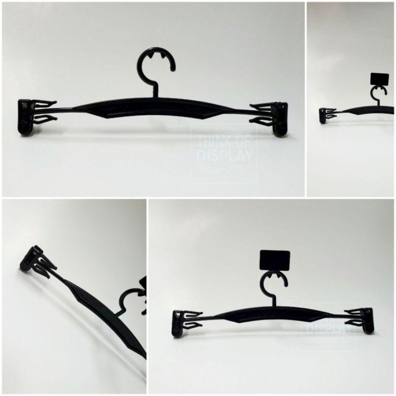 ไม้แขวนชุดชั้นใน ไม้หนีบชุดชั้นใน ดำ มีป้ายและไม่มีป้าย 007 แพ็คละ 12 ชิ้น