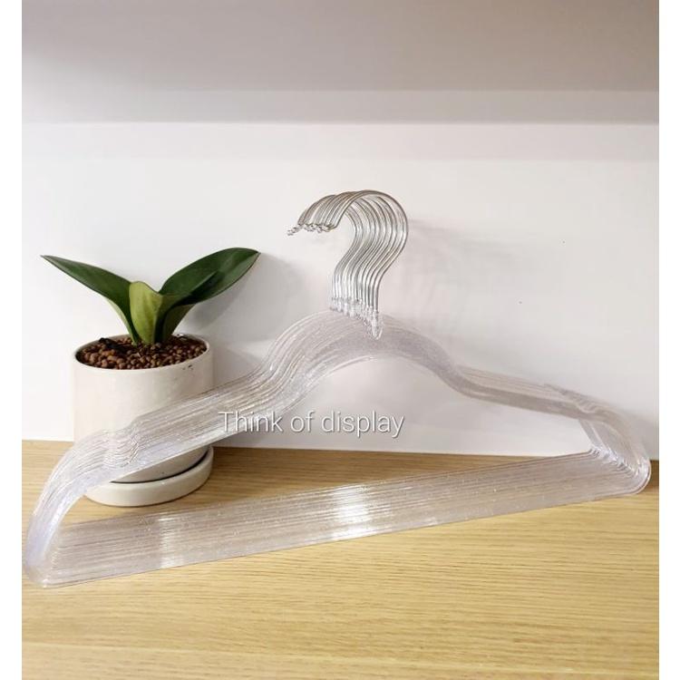 ไม้แขวนเสื้อพลาสติกใส มีกลิตเตอร์ ประกายเพชร PS02 แพ็คละ 12 อัน - thumbnail 3