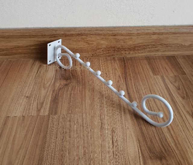 แขนติดผนัง ที่แขวนผ้าแบบเจาะติดผนัง ลายม้วน 6 ปุ่ม / แขนปลายม้วนเกี่ยวแป๊บเหลี่ยมเล็ก 0.5"×1" 9ปุ่ม - thumbnail 3