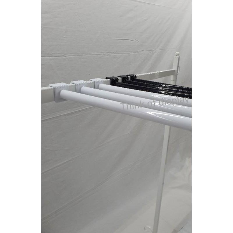 แขนเกี่ยวเหล็กกล่อง 0.5"×1" แขนเกี่ยวแป๊บเล็ก แบบเรียบ 1 ปุ่ม สีขาว/ดำ 1 อัน - thumbnail 2