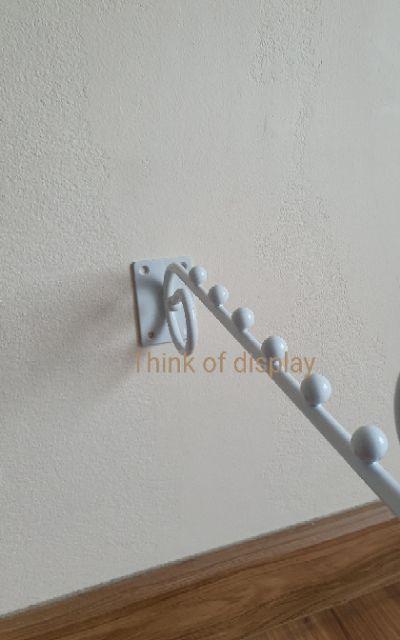 แขนติดผนัง ที่แขวนผ้าแบบเจาะติดผนัง ลายม้วน 6 ปุ่ม / แขนปลายม้วนเกี่ยวแป๊บเหลี่ยมเล็ก 0.5"×1" 9ปุ่ม - thumbnail 5