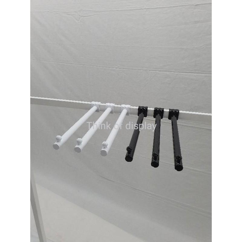 แขนเกี่ยวเหล็กกล่อง 0.5"×1" แขนเกี่ยวแป๊บเล็ก แบบเรียบ 1 ปุ่ม สีขาว/ดำ 1 อัน