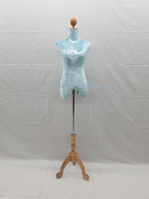 หุ่นผ้าขาไม้ผ้ากำมะหยี่  หุ่นโชว์ขาไม้หญิง ผ้ากำมะหยี่ มีหลายสี - thumbnail 5