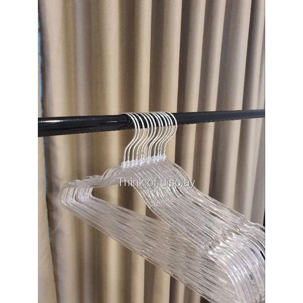 ไม้แขวนเสื้อพลาสติกใส มีกลิตเตอร์ ประกายเพชร PS02 แพ็คละ 12 อัน - thumbnail 9