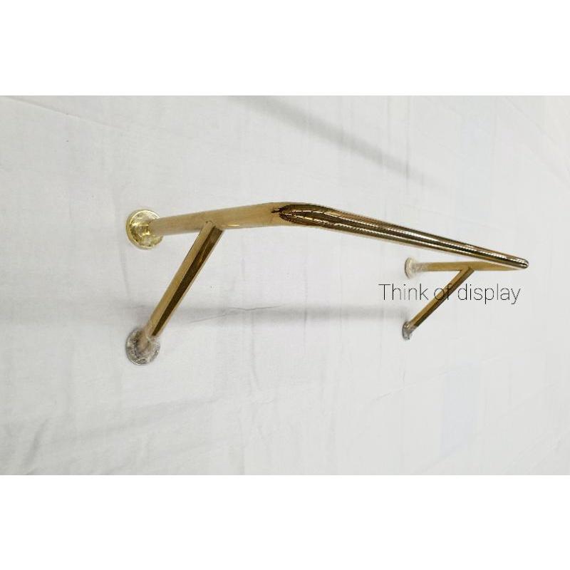 ราวยึดผนัง ราวแขวนเสื้อติดผนังแสตนเลสสีทอง ยาว 60cm./80cm./100cm. - thumbnail 4