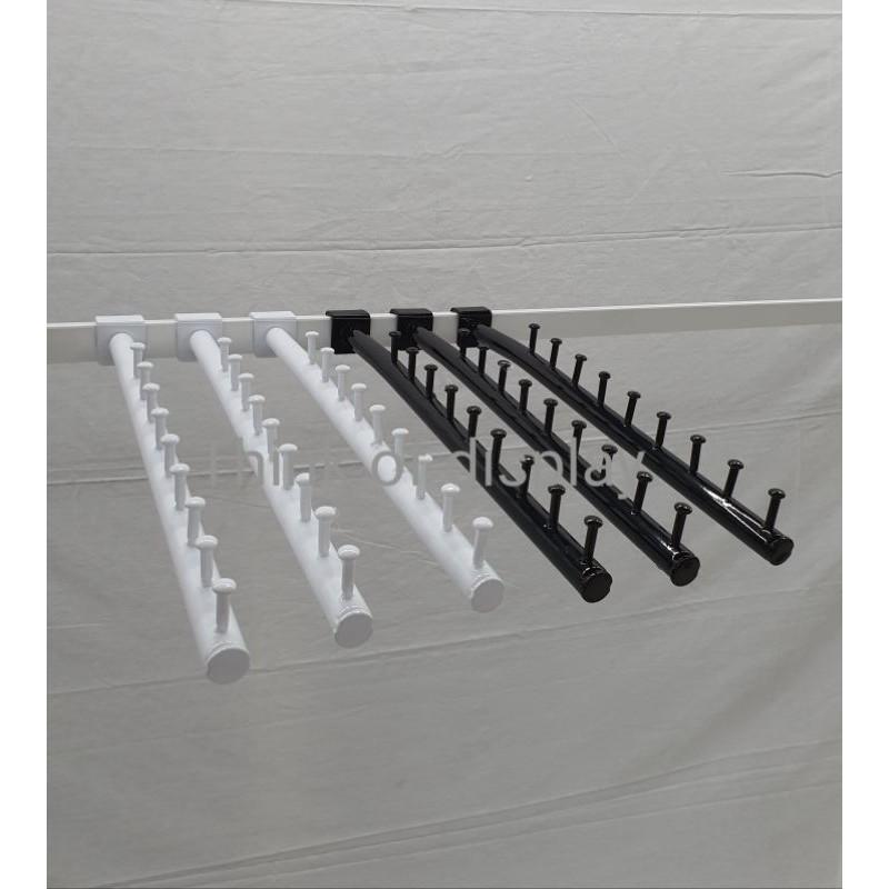 แขนเกี่ยวโชว์เสื้อ แขนเกี่ยวเหล็กกล่อง0.5"×1"แขนเกี่ยวแป๊บเหลี่ยมเล็ก 6ปุ่ม/9ปุ่ม ,ขาว/ดำ 1 อัน