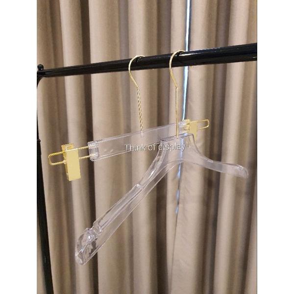 ไม้แขวนเสื้อพลาสติกใส ไม้หนีบกางเกงพลาสติกใส PS แพ็คละ 6 อัน/แพ็คละ 12อัน - thumbnail 2