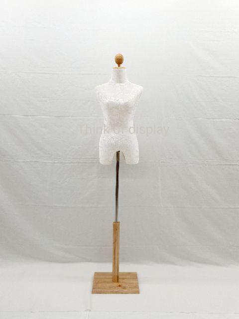 หุ่นผ้าขาไม้ผ้ากำมะหยี่  หุ่นโชว์ขาไม้หญิง ผ้ากำมะหยี่ มีหลายสี - thumbnail 3