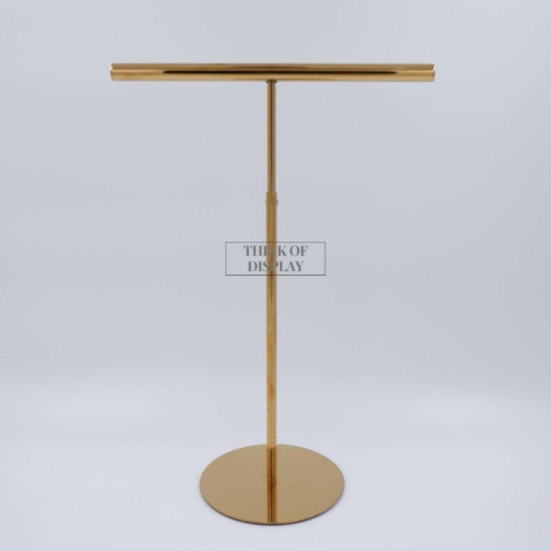 แสตนโชว์กระเป๋า ที่แขวนกระเป๋า ทรง T สีทอง แพ็ค 1ชุด - thumbnail 2