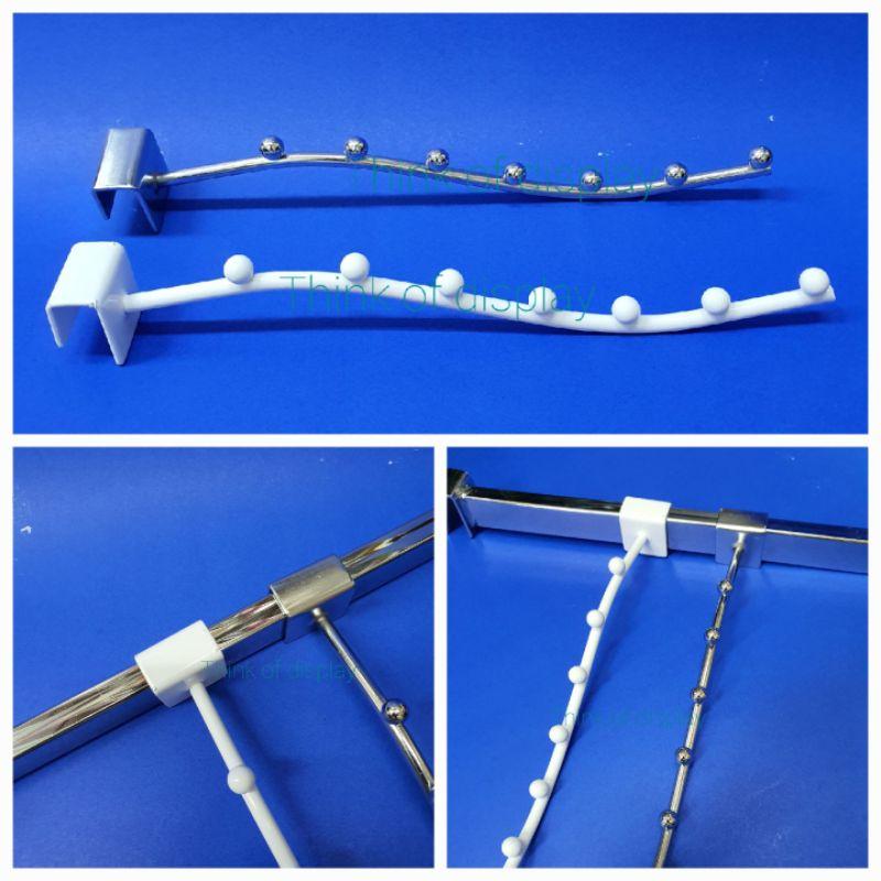 แขนเกี่ยวเหล็ก 7 ปุ่มลูกปืน 2 โค้ง แขนเกี่ยวสำหรับเหล็กแป๊บเหลี่ยมเล็กขนาด 0.5"×1"  1อัน