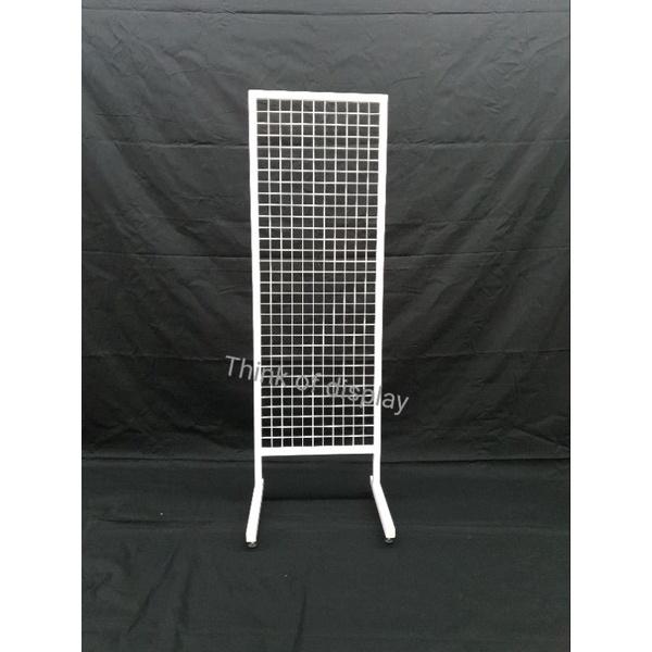 ตะแกรงขาตั้งสีขาว 50×150cm. ตะแกรงขาตั้งโชว์สินค้า - thumbnail 2