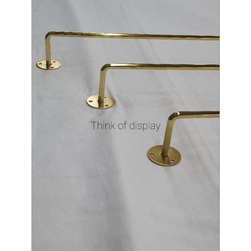 ราวแขวนผ้าติดผนังสีทอง แสตนเลสสีทองเส้นกลม ยาว 120cm. - thumbnail 2