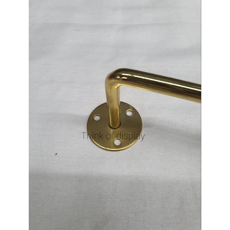 ราวแขวนผ้าติดผนังสีทอง แสตนเลสสีทองเส้นกลม ยาว 120cm. - thumbnail 5