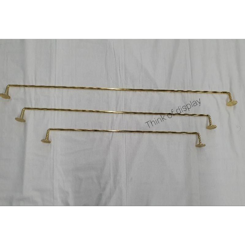 ราวแขวนผ้าติดผนังสีทอง แสตนเลสสีทองเส้นกลม ยาว 120cm. - thumbnail 3