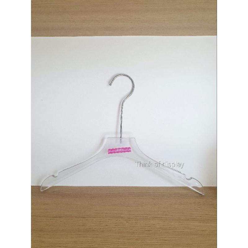 ไม้แขวนพลาสติกใส ไม้หนีบกางเกง PP04 ตะขอสีบรอนซ์ยาว มีแพ็ค 6 อัน และ 12 อัน - thumbnail 4