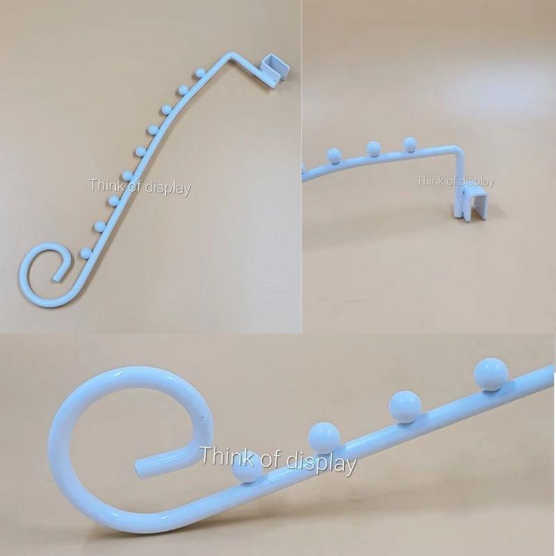 แขนติดผนัง ที่แขวนผ้าแบบเจาะติดผนัง ลายม้วน 6 ปุ่ม / แขนปลายม้วนเกี่ยวแป๊บเหลี่ยมเล็ก 0.5"×1" 9ปุ่ม - thumbnail 7