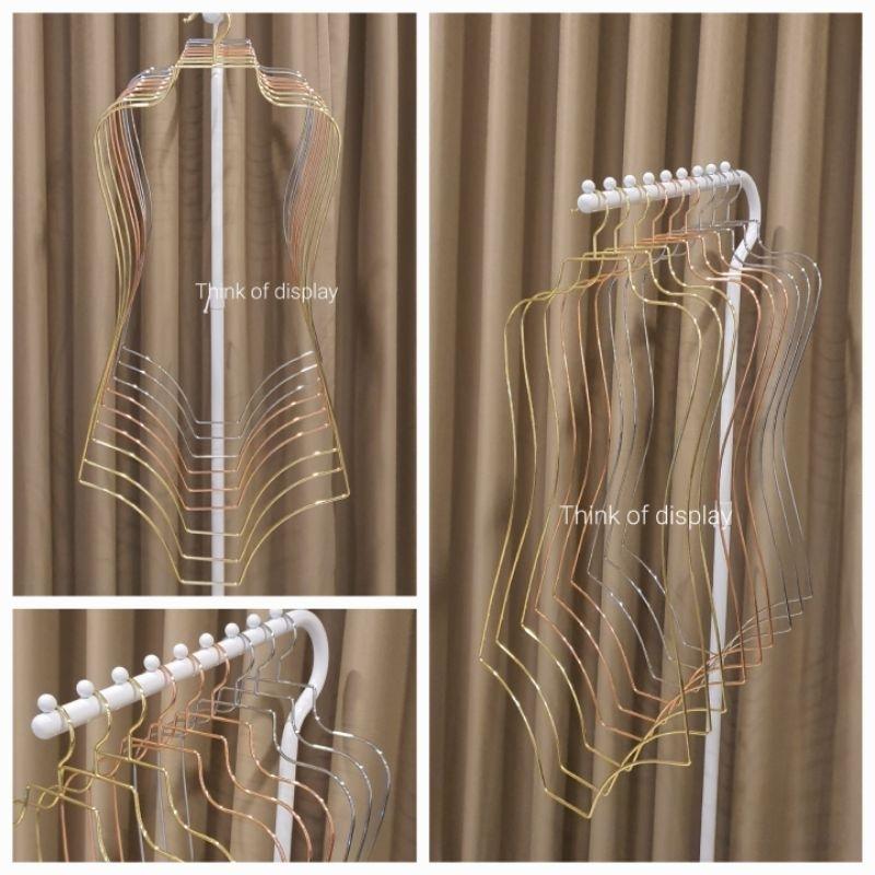 ไม้แขวนชุดว่ายน้ำ ลวดเหล็กสีทอง สีโรสโกลด์ สีเงิน แพ็คละ 1ชิ้น และแพ็คละ 5 ชิ้น