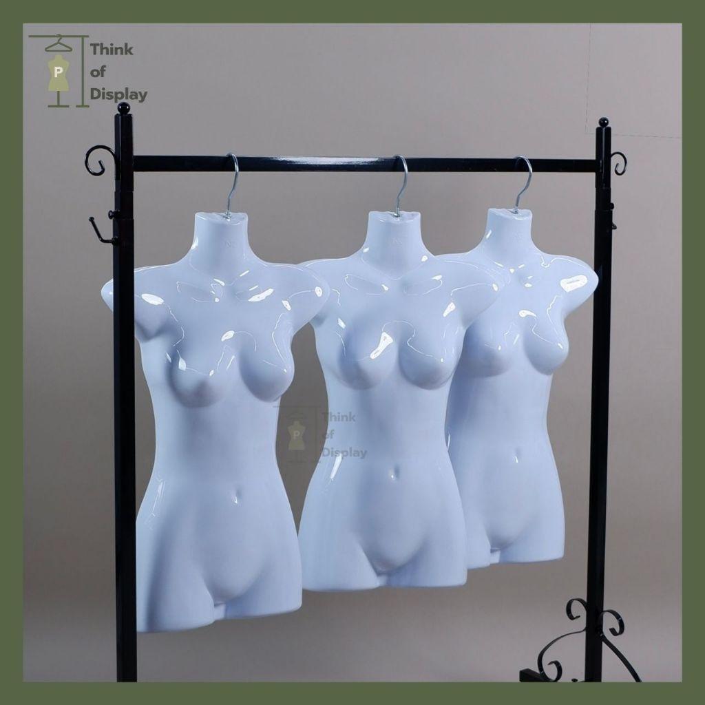 หุ่นแขวนพลาสติกหญิง หุ่นซีก หุ่นหญิงแบบแขวน ตัวยาว/ตัวสั้น3ส่วน 1 ตัว - thumbnail 3