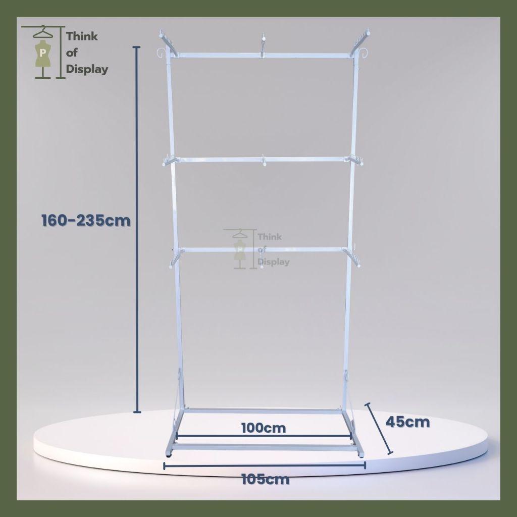 ราวโชว์เสื้อ ราว 3 แขน 2 ชั้น พร้อมแขนเกี่ยว 6 อัน /3ชั้นแขนเกี่ยว 9อัน - thumbnail 7