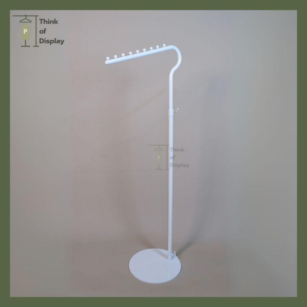 ราวโอใหญ่ ราวแขวนโชว์เสื้อผ้า สีขาว สีดำ รุ่นฐานเหลี่ยม ฐานกลมหนาพิเศษ - thumbnail 5