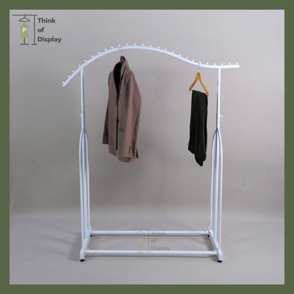 ราวโชว์เสื้อ ราวลูกคลื่น ราวไดโนเสาร์ สีขาว - thumbnail 6