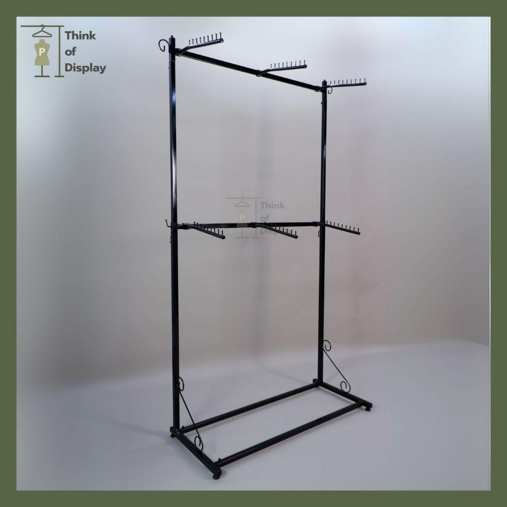 ราวโชว์เสื้อ ราว 3 แขน 2 ชั้น พร้อมแขนเกี่ยว 6 อัน /3ชั้นแขนเกี่ยว 9อัน - thumbnail 2