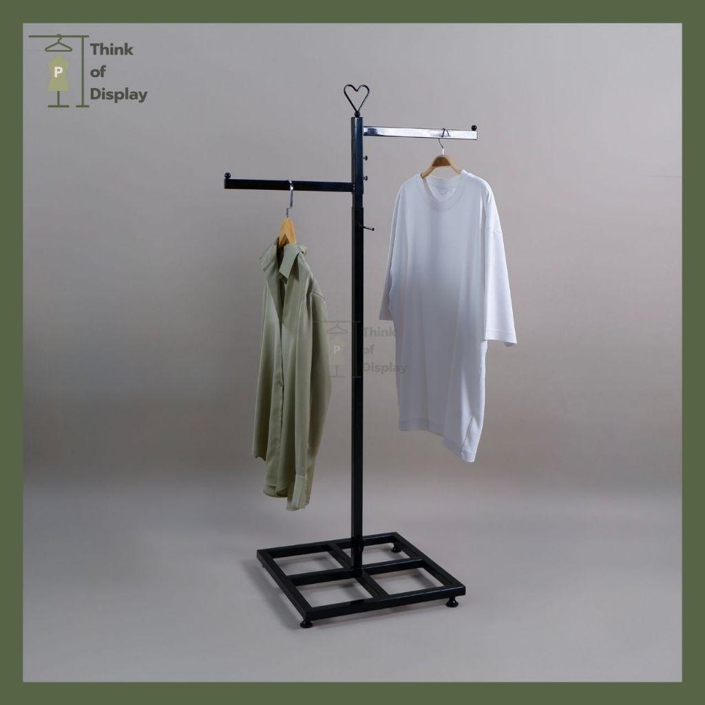 ราววินเทจ แขวนเสื้อ ทรงตัว T ลายหัวใจ 2ระดับ สีขาว/ดำ - thumbnail 7