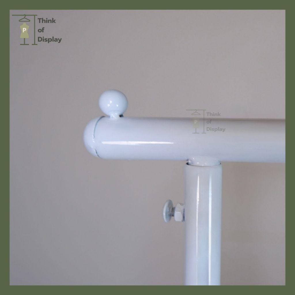 ราวแขวนเสื้อผ้า 2 ชั้น ราวหัวลูกปืน 2 ชั้น ยาว1ม./1.2ม. สีขาว/ดำ - thumbnail 8